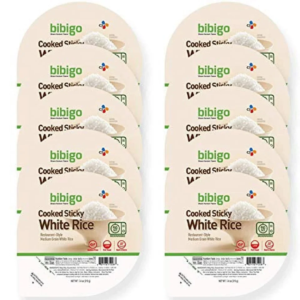 Ultimate Multi-Purpose Bibigo Restaurant-Style Cooked Sticky White Rice, 7.4-ounce Bowls (Pack of 10)