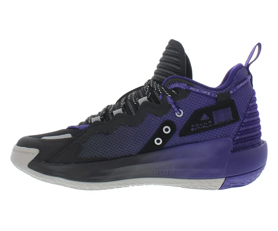 Stainless Steel adidas Sm Dame 7 Extply Unisex Shoes Size 12.5, Color: Black/Purple