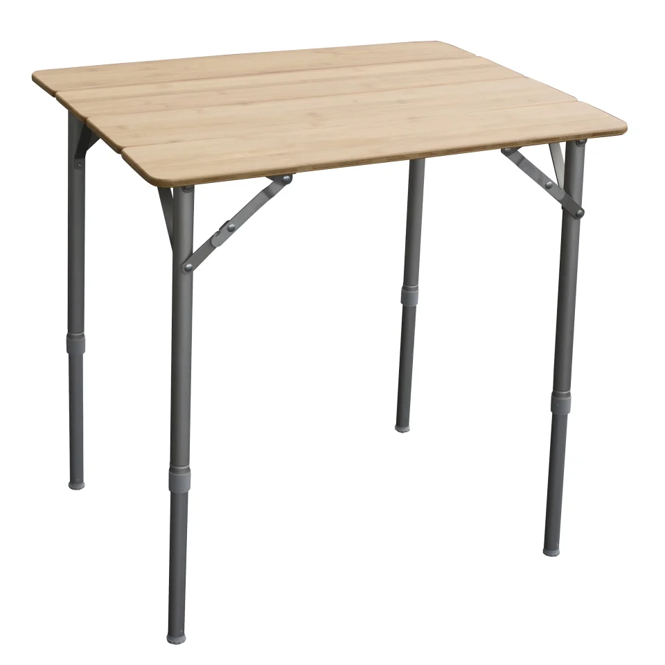 Storage AmeriHome 25.75 x 17 Adjustable Height Folding Bamboo Table with Carry Bag