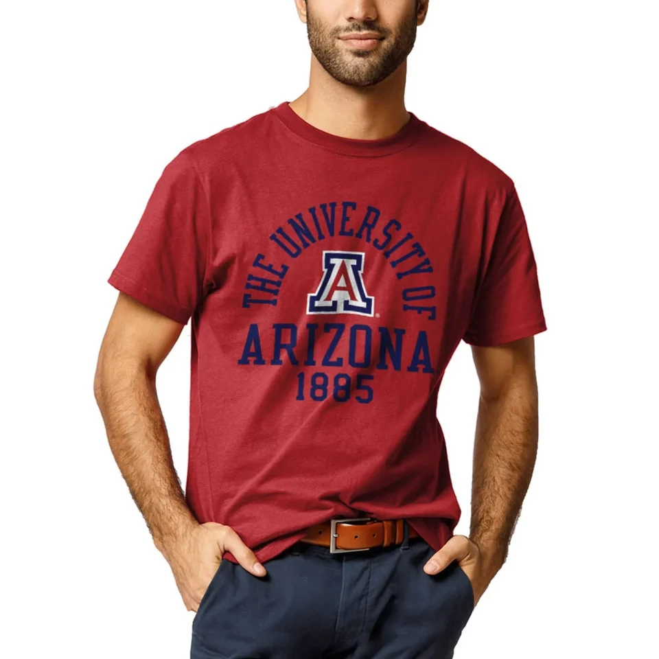 Essential Glass Men's League Collegiate Wear Red Arizona Wildcats All American T-Shirt
