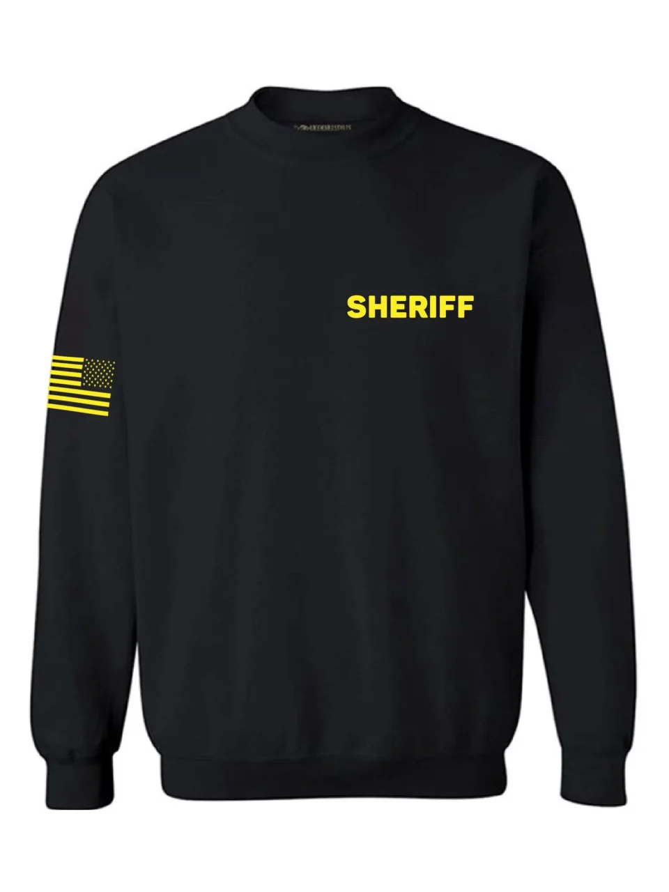 Dining Awkward Styles Sheriff Sweatshirt with Flag on Sleeve Sheriff Sweater with Usa Flag on Sleeve Patriots Gifts Duty Police Sweater Law Enforcement Police Officer Sweater Military Police Gifts Unisex