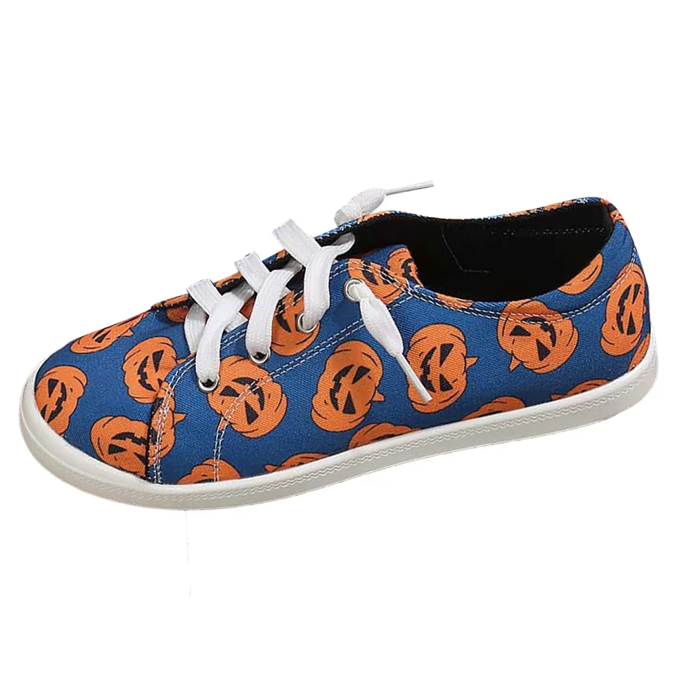Select Ultimate PMUYBHF Sandals Women Fashion Dressy 2023 Europe and the United States Lace up Large Size Printing Pumpkin Casual Canvas Women's Single Shoes