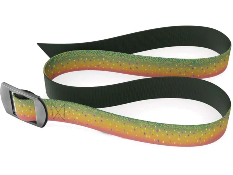 Glossy Wingo Outdoors Basecamp Rev Belt, Brown Trout/Forest Green, One Size, W-BAS-123-