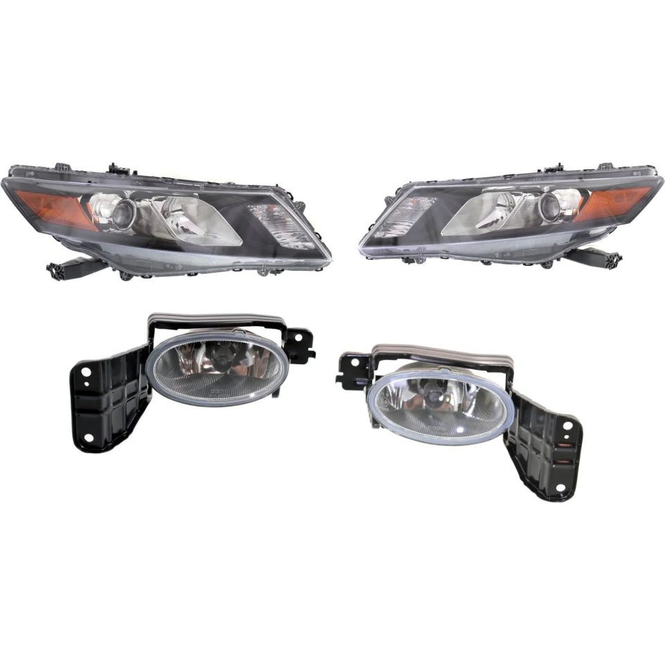 Office Cooking Headlight Kit For 2010 Honda Accord Crosstour Left and Right 4Pc