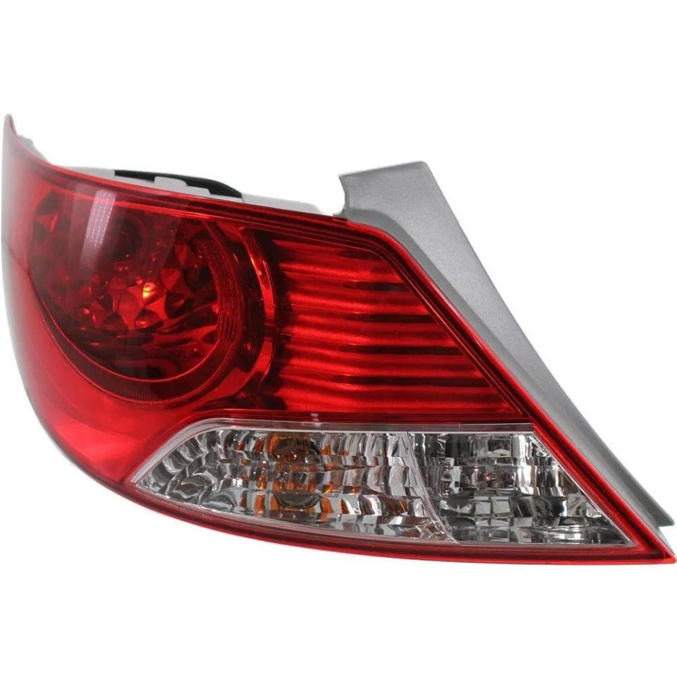 Core Outdoor Halogen Tail Light For 2012-14 Hyundai Accent Sedan Left Clear/Red w/ Bulbs CAPA
