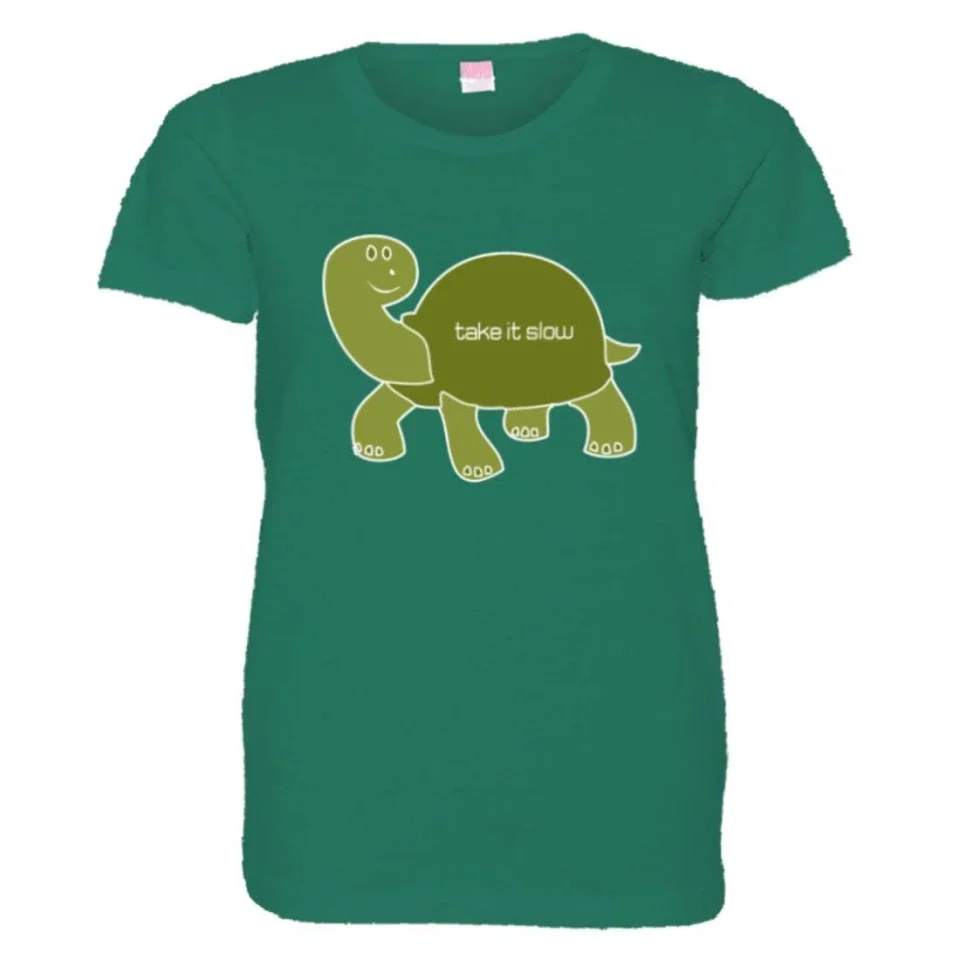 Baking Versatile PleaseMeTees? Womens Turtle Take It Slow Easy Relax Cute Sketch HQ Tee