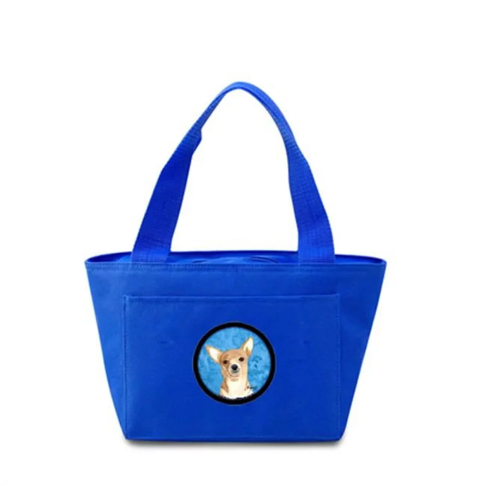 Select Office Carolines Treasures Blue Boxer Zippered Insulated School Washable and Stylish Lunch Bag Cooler - Blue - 1.5 x 7 In.