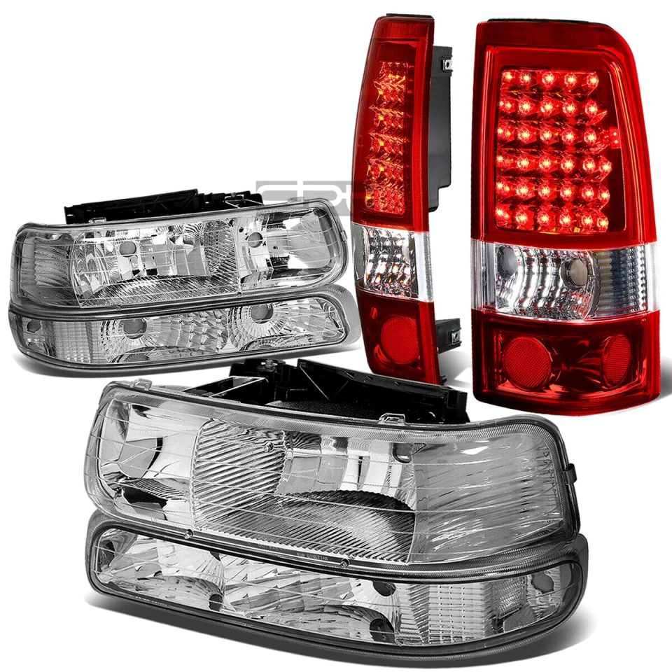 Leak-Proof Easy-Clean 99-02 SILVERADO CHROME HEADLIGHT+CLEA