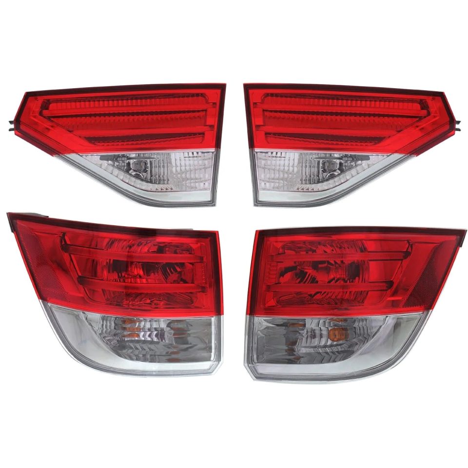 Popular Tail Light Set For 2014-2017 Honda Odyssey LH RH Inner Outer Clear/Red LED CAPA