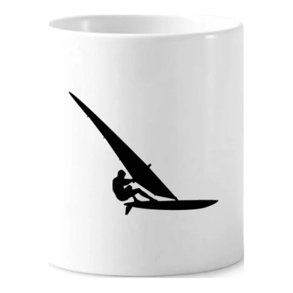 Natural Office Sports Surfing Sailboat Player Toothbrush Pen Holder Mug Cerac Stand Pencil Cup