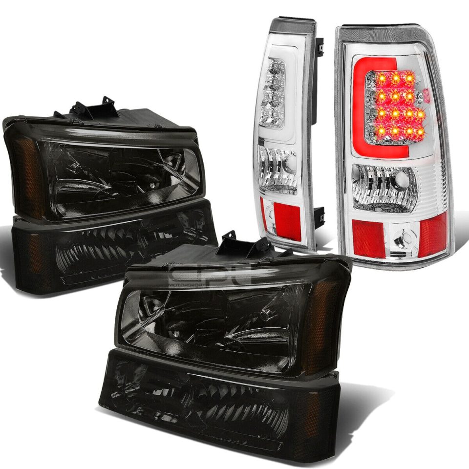 Best-Selling 03-07 SILVERADO SMOKED CRYSTAL HEADLIGHT+BUMP