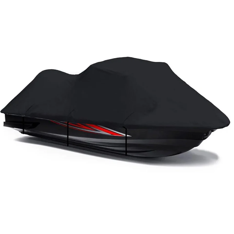 Pure Stainless Steel BLACK PWC 600D JET SKI Cover Compatible for Sea Doo Sea-Doo Bombardier GTI 2001 2002 2003 2004 2005, GTS 2001 2002 2003 Jet Ski Cover