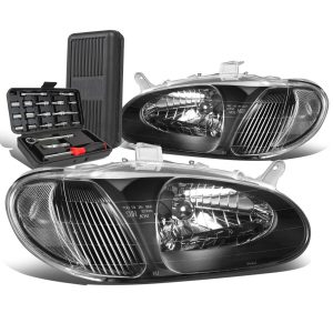 Eco-Friendly Outdoor 1998-2001 Sephia Pair Black Housing Clear Side Headlight Headlamp+Tool Box
