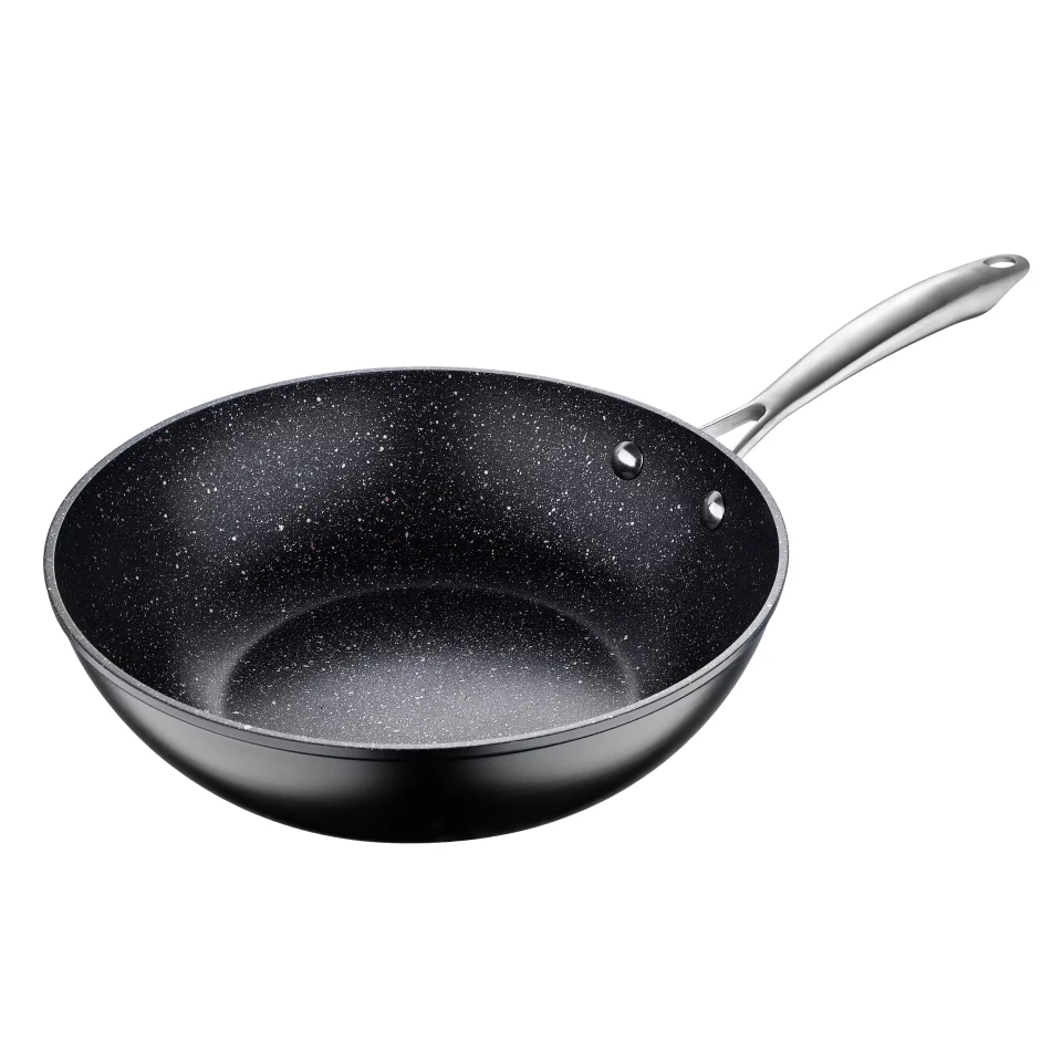 Ultimate Vital by MasterPRO 11 Non-Stick Forged Aluminum Titanium-Reinforced Fry Pan, Speckled Black