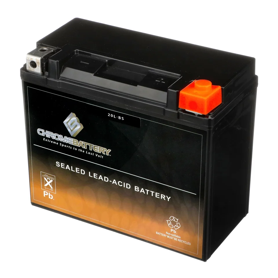 Stainless Steel Chrome Battery YTX20L-BS (20L-BS 12 Volt,18 Ah, 270 CCA) Pwc Battery for Kawasaki (jet Ski) Jh1100-b Ultra 130, Years (2001 - 2004)