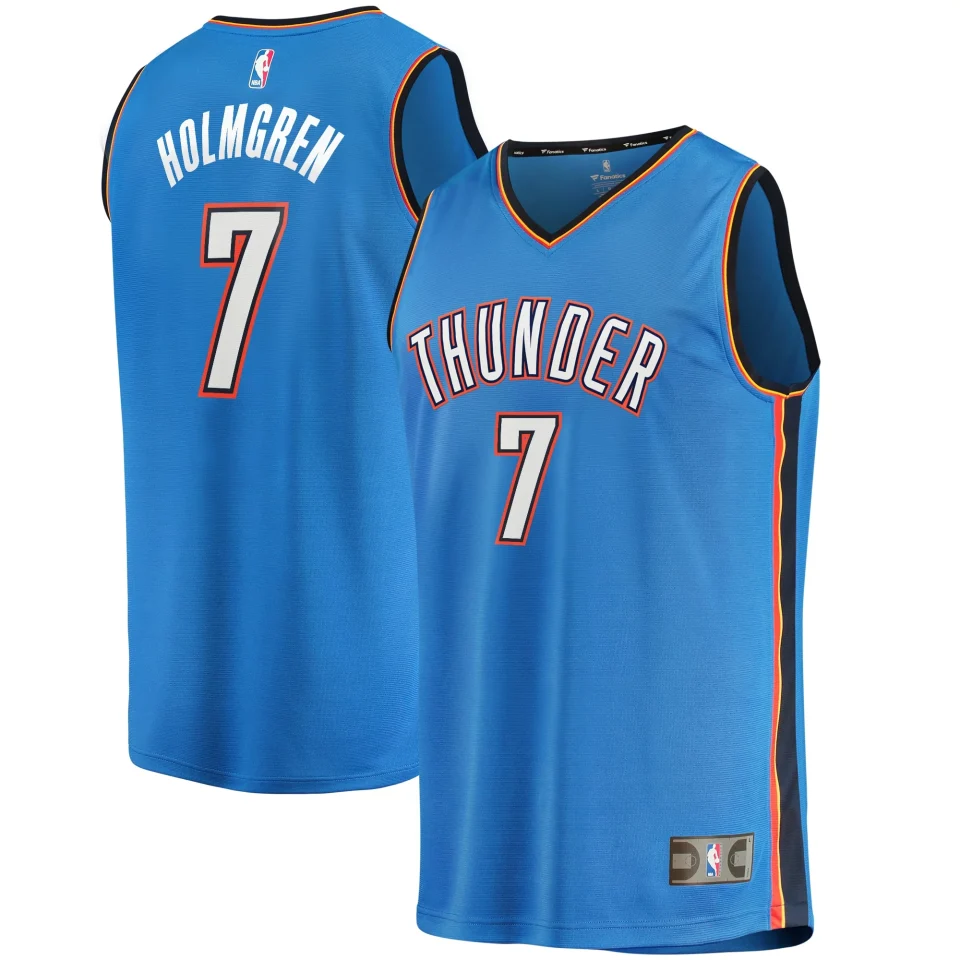 Travel Durable Men's Fanatics Branded Chet Holmgren Blue Oklahoma City Thunder 2022 NBA Draft First Round Pick Fast Break Replica