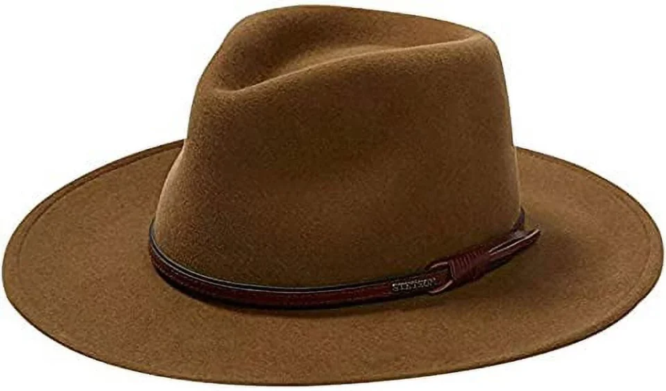 Cast Iron Popular Stetson Bozeman Light Brown Wool Crushable Cowboy Western Hat - Small