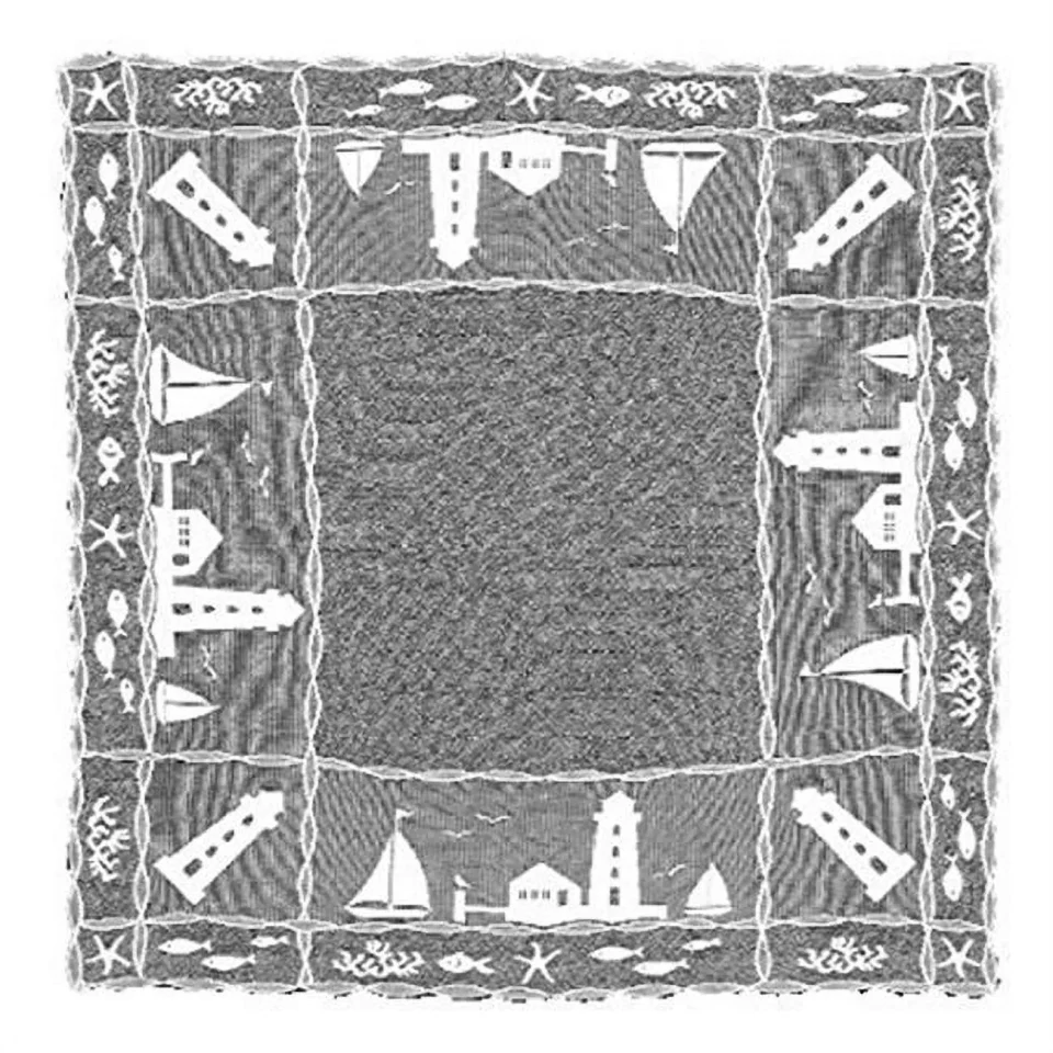 Glossy Heritage Lace Harbor Lights 42 x 42 in. Runner, White