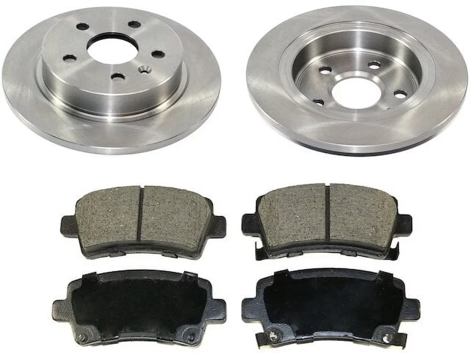Prime Glass Rear Brake Pad and Rotor Kit - Compatible with 2012 - 2016 Buick LaCrosse 2.4L 4-Cylinder 2013 2014 2015