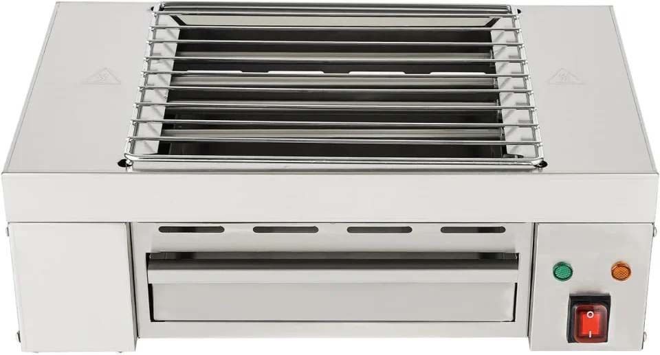 Pure Wooden Miduo 110V 1.5KW Commercial Electric Barbecue Grill Adjustable Temperature 32-446 �� F For Home or Restaurant