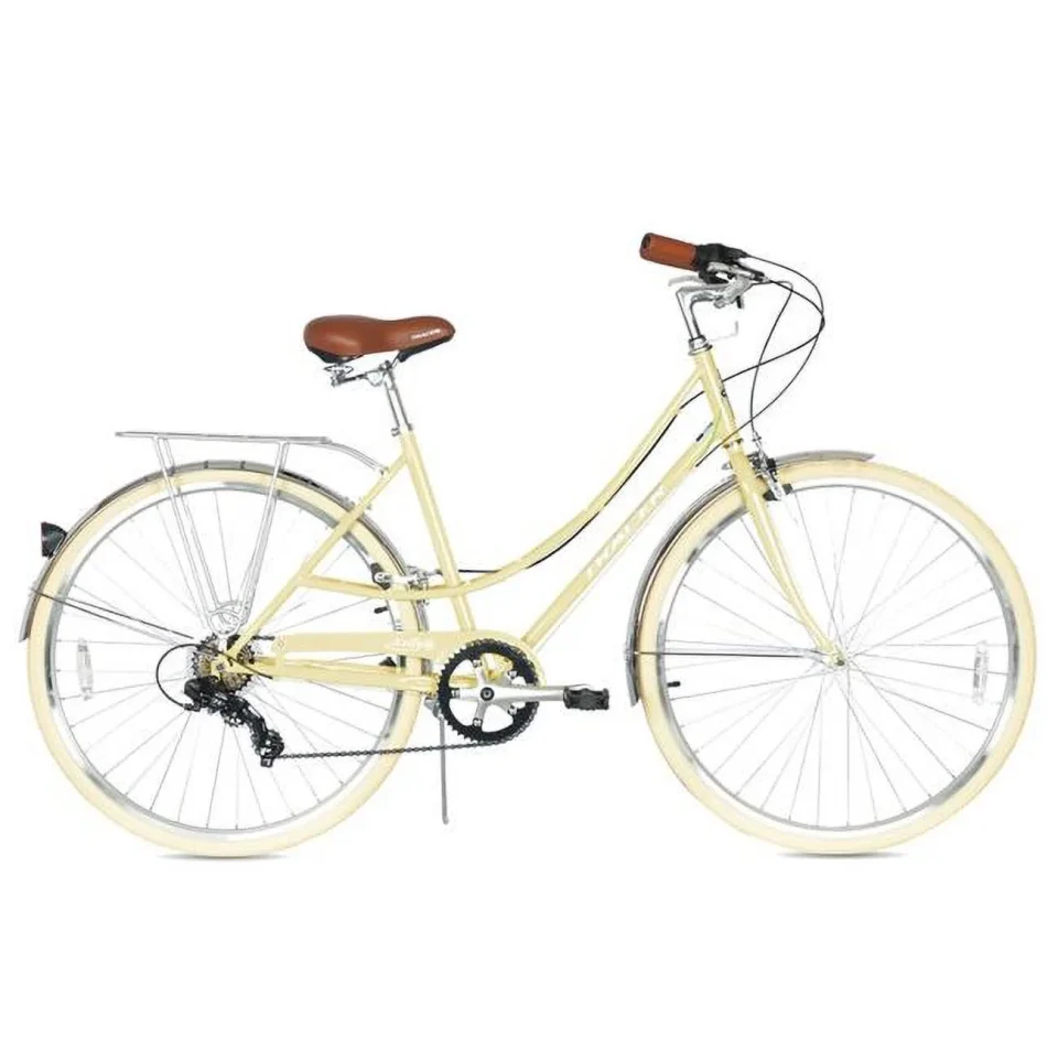 BPA-Free Tracer Kelly 700C 7 Speed 48cm Hybrid City Bikes for Women, Vanilla