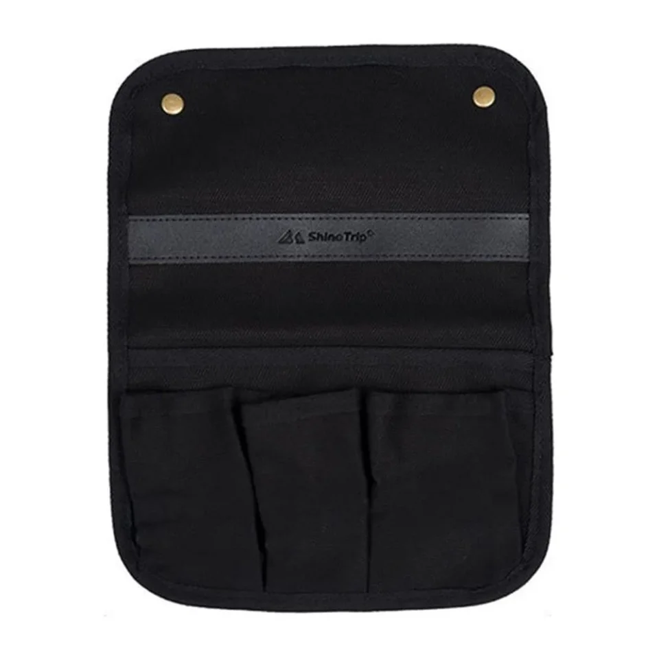 Bamboo Durable ShineTrip Multi-Pocket Chair Side Hanging Bag Canvas Hanging Organizer Beside Storage Bag for Camping Table - Secure and Convenient Hanging Pack for Camping Supplies