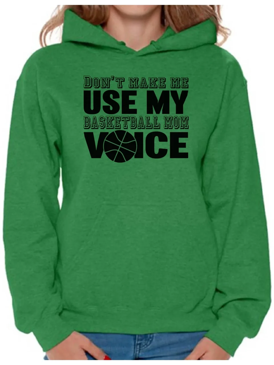 Ceramic Portable Awkward Styles Women's Don't Make Me Use My Basketball Mom Voice Graphic Hoodie Tops Black Sport Mom