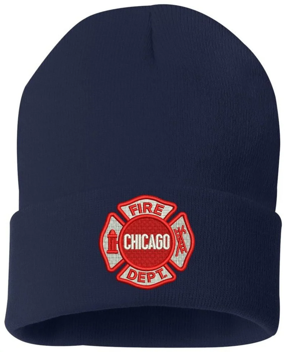 Natural Chicago Fire Dept Knit Cap